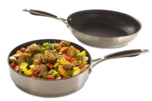 Set Poêle et sauteuse antiadhérentes inox  Excell'Inox 24 cm Mathon
