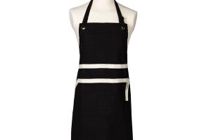 Tablier chef noir coton Le Creuset