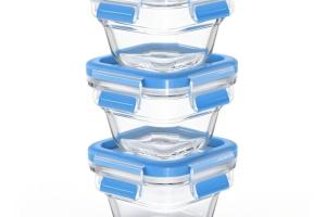 Tefal Masterseal Glass Bébé, Lot de 3 boîtes de conservation alimentaire 0,18 L, Compatible four et congélateur N1050710