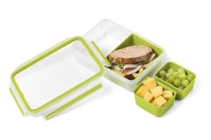 TEFAL Masterseal To Go Lunch Box, Boîte a déjeuner 1,2 L, 3 compartiments, 100% hermétique, Sans BPA, Garantie 30 ans K3100412