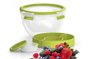 Tefal - Masterseal To Go Salad Box, Boîte alimentaire 1 l, 2 compartiments, 100% hermétique, Sans bpa, Garantie 30 ans K3100112