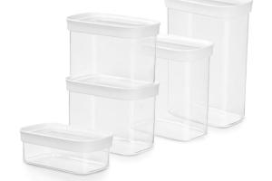 TEFAL Optima 5 boites de conservation alimentaire pour aliments secs, 100 % hermétique, 100 % hygiénique, Sans BPA N1142810