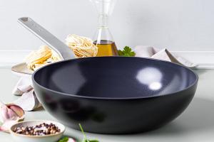 Wok aluminium antiadhésif noir 28 cm Evolution Green pan