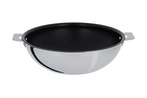 Wok inox antiadhérent Casteline sans manche 28 cm Cristel