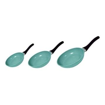Lot de 3 poêles Jade et 2 couvercles Venteo
