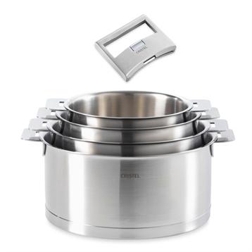 Lot de 4 casseroles Strate de 14 à 20 cm et anse Inox Cristel Lot de 4 casseroles Strate de 14 à 20 cm et anse Inox Cristel