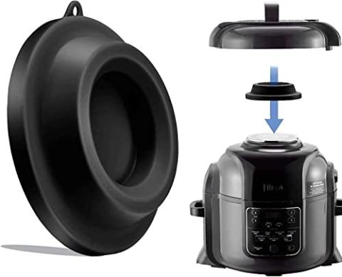 Liseng Support de couvercle Accessoires de support de couvercle en silicone compatibles avec l'autocuiseur et la friteuse à air Ninja Foodi de 5 pintes, 6,5 pintes et 8 pintes, noir