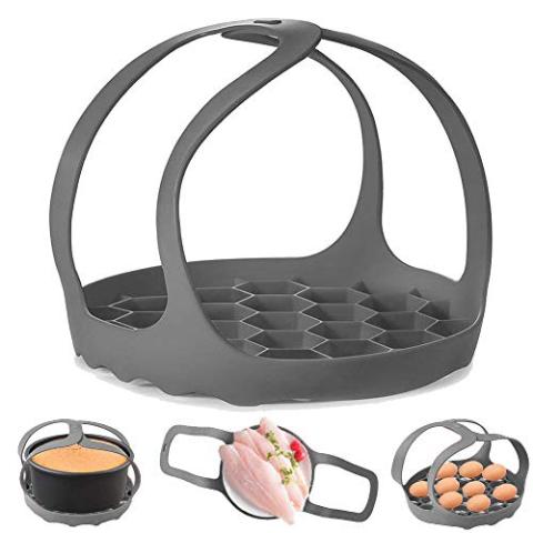 ddLUCK Élingue pour autocuiseur, Bride en Silicone pour ustensiles de Cuisson pour Casserole instantanée 3 pte, Cuiseur Multifonction Anti-brûlure Support de Cuisson à la Vapeur (Gris)