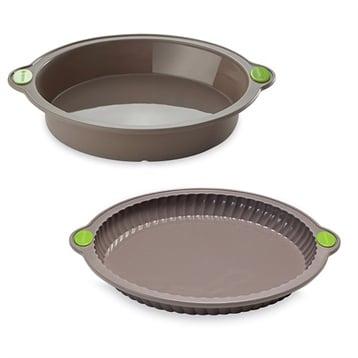 Lot Moule à tarte cannelée et Moule à manqué en silicone Rigiflex Mathon