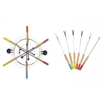 Set 6 piques à fondue multicolores Pebbly