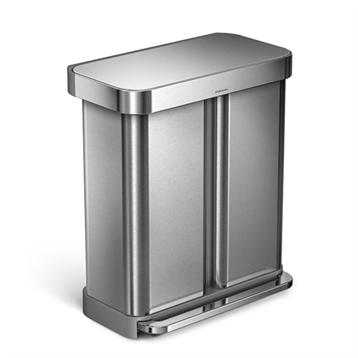 Poubelle à pédale double compartiment acier brossé 34 24 58 L SIMCW2025 Simplehuman Poubelle à pédale double compartiment acier brossé 34 24 58 L SIMCW2025 Simplehuman