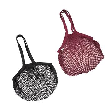 Lot de 2 filets à provisions rouge et noir Point Virgule Lot de 2 filets à provisions rouge et noir Point Virgule