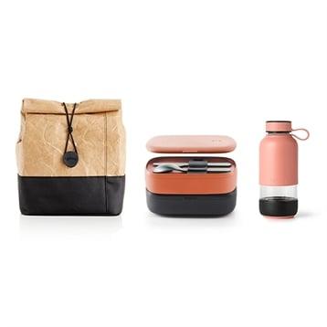 Kit lunch bag, bouteille et lunch box To Go corail Lekue Kit lunch bag, bouteille et lunch box To Go corail Lekue