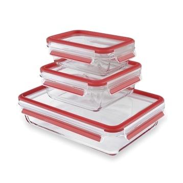 Set de 3 boîtes en verre Clip&Close 0,5 0,9 2 L Emsa