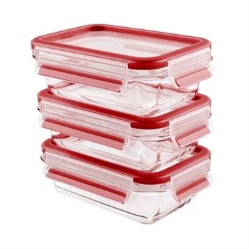 CLIP&CLOSE lot de 3 boîtes alimentaires en verre - 500 ml Emsa CLIP&CLOSE lot de 3 boîtes alimentaires en verre - 500 ml Emsa