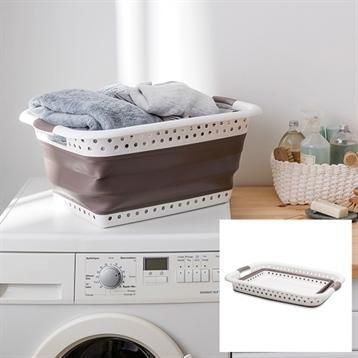 Corbeille à linge pliable taupe Mathon