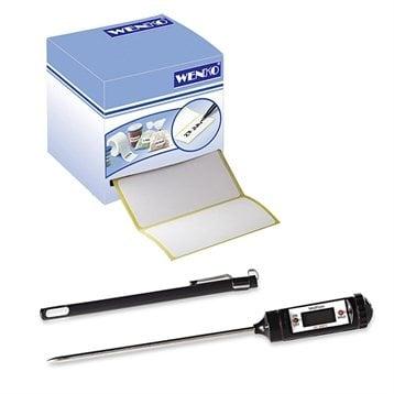 Lot Thermomètre digital de cuisine et 500 étiquettes adhésives