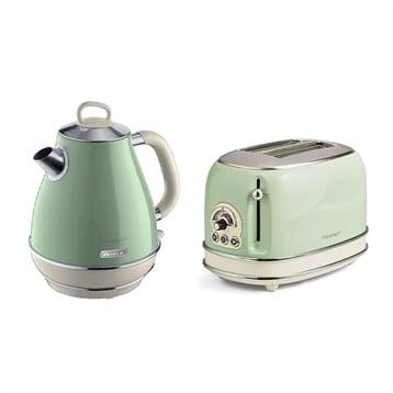 Kit petit-déjeuner Verde vintage vert - Grille-pain et Bouilloire électrique Ariete