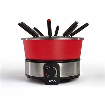 Appareil à fondue électrique rouge 8 personnes 2 L 1000 W Livoo Appareil à fondue électrique rouge 8 personnes 2 L 1000 W Livoo