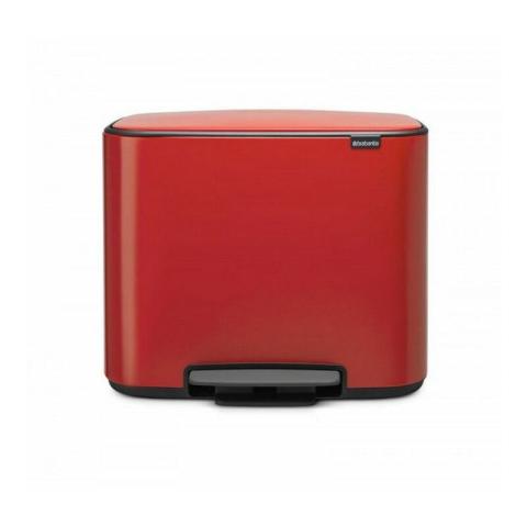 Poubelle à pédale 2 seaux 11+23l rouge passion - 121166 Brabantia rouge