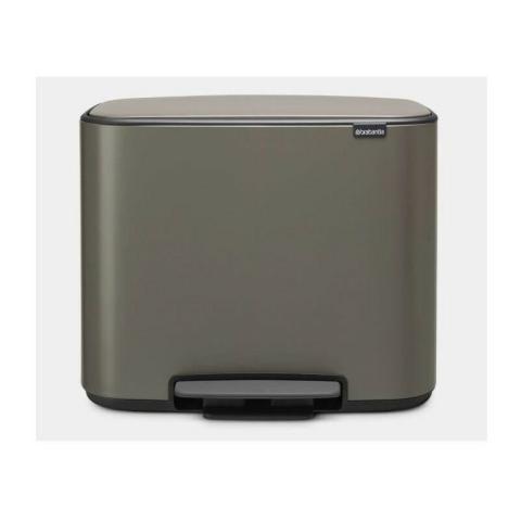 Poubelle a pédale Bo -11 + 23 L - Platinum - Brabantia