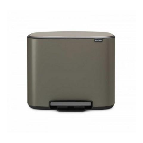 poubelle à pédale 11+23l platinum - 121203 - brabantia