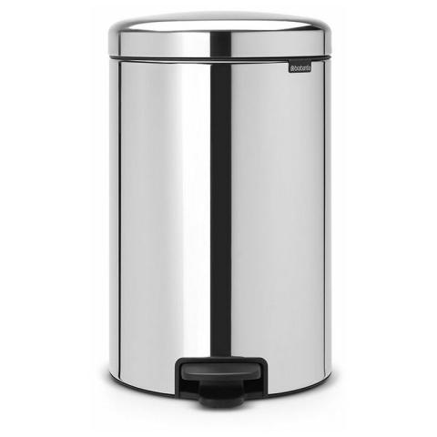 Poubelle à pédale 20l brilliant steel - 114267 Brabantia gris