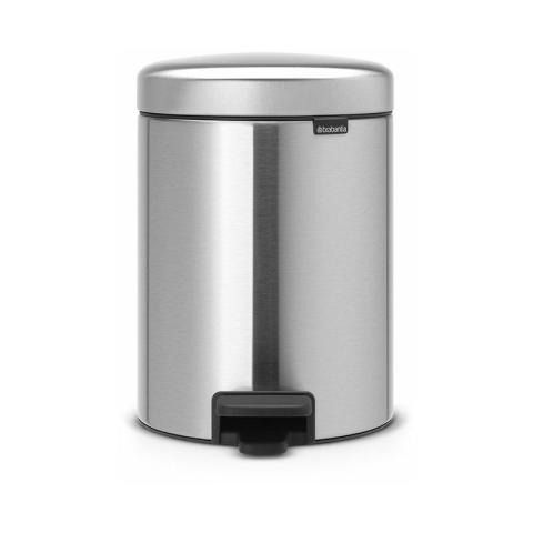 poubelle à pédale 5l matt steel - 112645 - brabantia