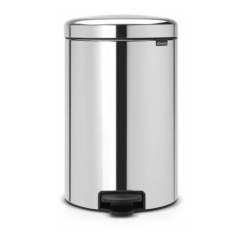 poubelle à pédale 20l brilliant steel - 113987 argent - Brabantia