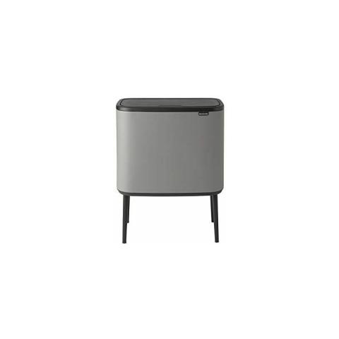 127209 Poubelle, Acier, Mineral Concrete Grey, 3x11L - Brabantia