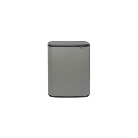 221460 - Poubelle Bo Touch Bin, 2x30L, Mineral Concrete Grey - Brabantia