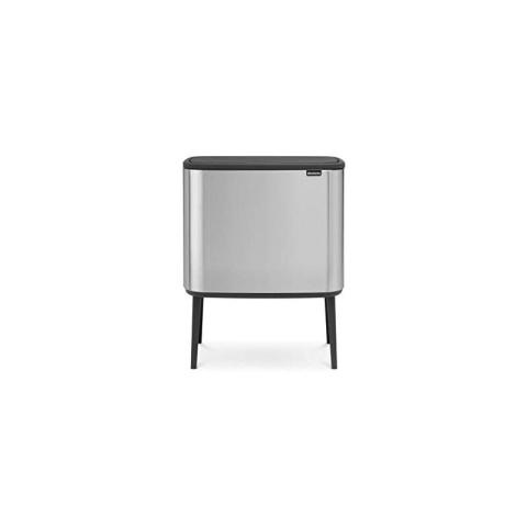 316081 poubelle 33 l Rectangulaire Acier inoxydable Noir, Acier inoxydable - Brabantia