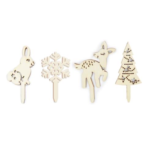 4 décorations en bois Forêt enchantée Scrapcooking