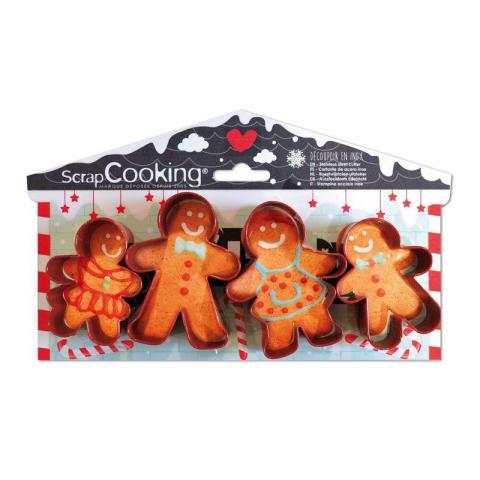 4 emporte-pièces - Pain d'épices Scrapcooking 4 emporte-pièces - Pain d'épices Scrapcooking