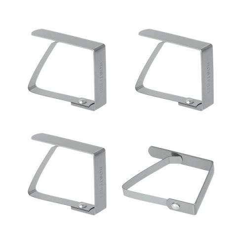 4 pinces fixes-nappe en inox