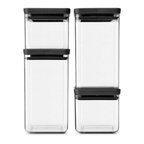 4x1 Tasty, en verre carré, gris foncé (12 24 22) - Brabantia