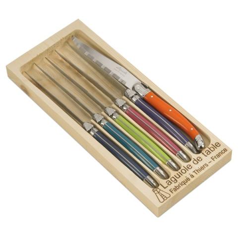 6 couteaux Laguiole London Mix et coffret bois Jean Dubost 6 couteaux Laguiole London Mix et coffret bois Jean Dubost