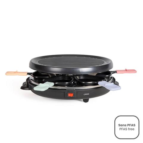 Appareil à raclette 6 personnes rond 800 W Livoo