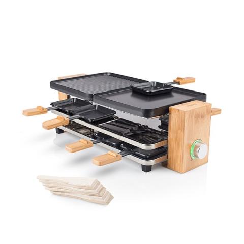 Appareil à raclette en bambou pour 8 personnes 1200 W 01.162910.01.001 Tristar Appareil à raclette en bambou pour 8 personnes 1200 W 01.162910.01.001 Tristar