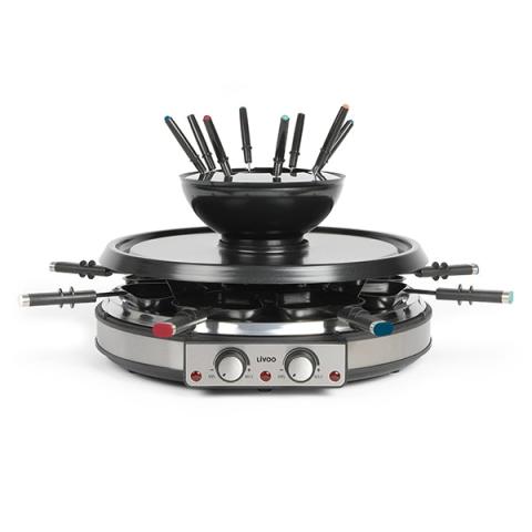 Appareil à raclette grill et fondue 8 personnes 1900 W DOC265 Livoo Appareil à raclette grill et fondue 8 personnes 1900 W DOC265 Livoo