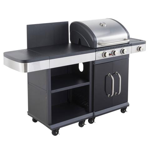Barbecue au gaz FIDGI 3 avec desserte Cook'in Garden