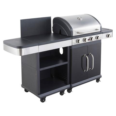 Barbecue au gaz FIDGI 4 avec desserte Cook'in Garden