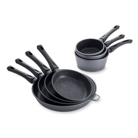 Batterie de cuisine 7 pièces revêtement Dur comme la pierre Mathon Batterie de cuisine 7 pièces revêtement Dur comme la pierre Mathon