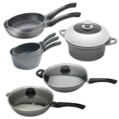 Batterie de cuisine 8 pièces revêtement Dur comme la pierre Mathon Batterie de cuisine 8 pièces revêtement Dur comme la pierre Mathon