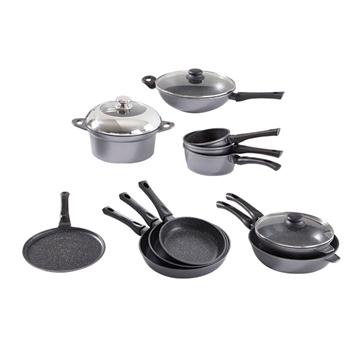 Batterie de cuisine 11 pièces avec revêtement Dur comme la pierre Mathon Batterie de cuisine 11 pièces avec revêtement Dur comme la pierre Mathon