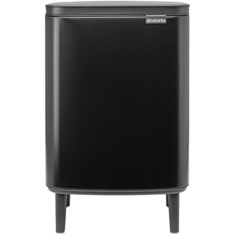 Bin de poubelle Bo Hi 12 l avec couvercle de soft close, intérieur amovible et poignée de carrying - Convient pour la salle de bain, la chambre à