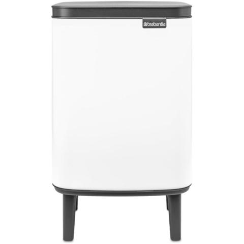 Bin de poubelle Bo Hi 7 l avec couvercle de soft close, intérieur amovible et poignée de carrying - Convient pour la salle de bain, la chambre à coucher et le bureau à domicile - White - Brabantia