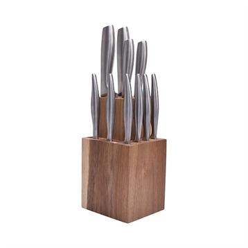 Bloc en acacia de 10 couteaux de cuisine Fusal Jean Dubost Bloc en acacia de 10 couteaux de cuisine Fusal Jean Dubost