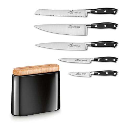 Bloc Manille noir et 5 couteaux Sabatier International