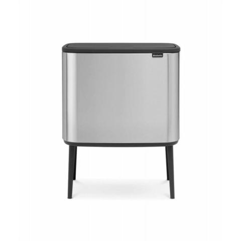 Bo Touch Bin Poubelle, Anti-empreinte, Acier inoxydable, Argent, 11 + 23 litres - Brabantia